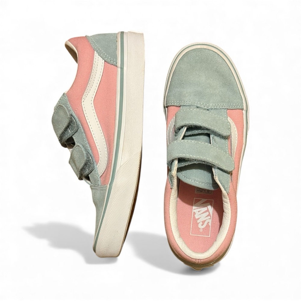 Vans Classic Velcro Sneakers in Pastel Pink and Blue